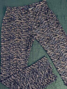 Clara Sunwoo Art Deco Print Stretchy Wide Leg Resort Pants - L